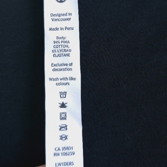 Women’s Lululemon Relaxed Black Crew Neck Cotton Long Sleeve Top Size 8 - Picture 7 of 7